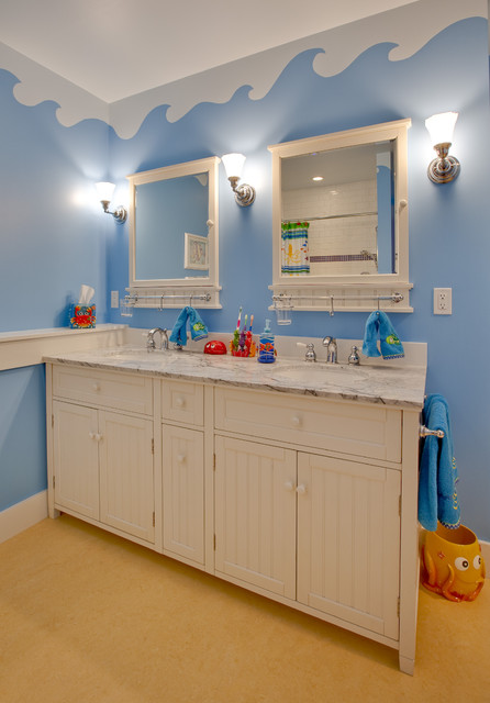 Thiết kế phòng tắm cho bé với màu xanh biển - Ý tưởng - Thiết kế - Nội thất - Phòng tắm