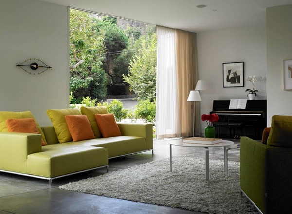 Sự phối hợp tuyệt vời giữa màu xám và xanh lá cho phòng khách - Ý tưởng - Trang trí - Nội thất - Phòng khách