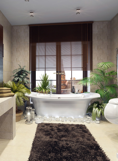 แบบห้องน้ำที่แต่งสวยสดชื่นด้วยต้นไม้ ในสไตล์รีสอร์ท - แต่งห้องน้ำ - แบบห้องน้ำสวย - ห้องน้ำสไตล์รีสอร์ท - ไอเดียแต่งห้องน้ำ - ห้องน้ำสวยสดชื่น