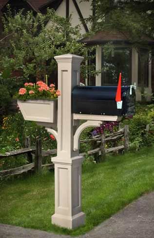Mailbox Post with Planter