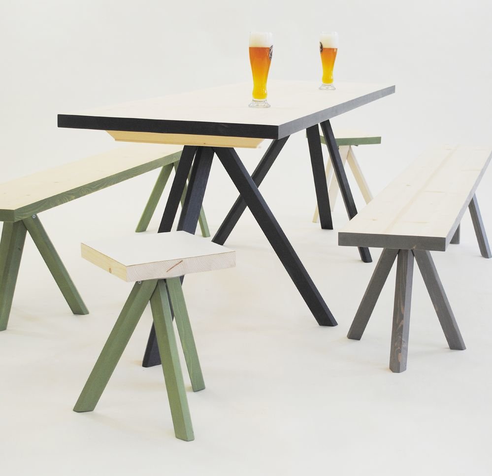 The Franzl Table and Bench by Sebastian Schneider