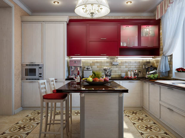 แบบห้องครัว สวยงาม สะอาดและโดดเด่นด้วยบิลท์อินโทนสีแดง - ห้องครัว - ตกแต่ง - การออกแบบ - ห้องครัวโทนแดง - ครัวสีแดง - แต่งด้วยบิลท์อิน