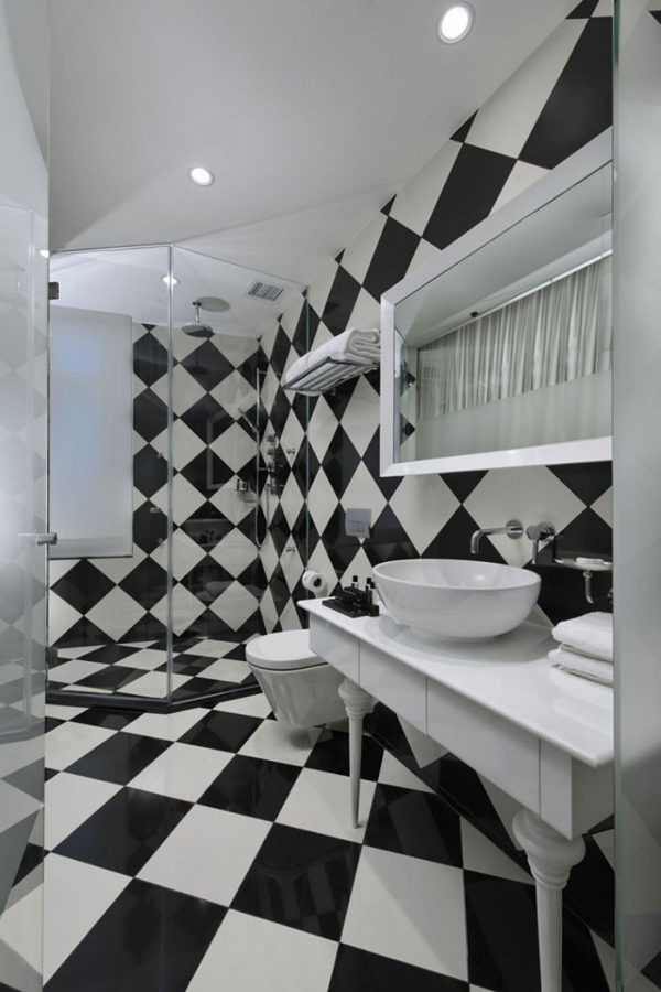 Decorate Bathroom with Sophisticated Black & White Color Scheme - Ideas - Bathroom - Design - Tips