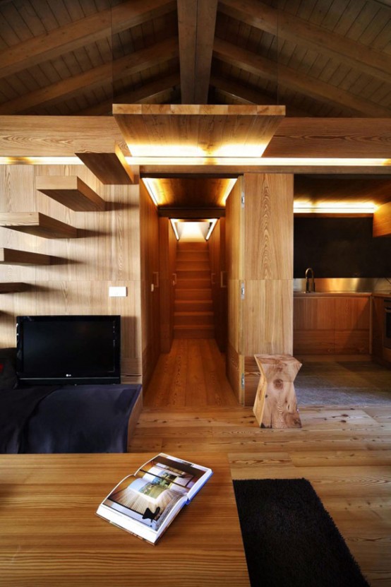 Căn hộ gỗ mang đậm nét bình dị với nhiều tầng độc đáo - Trang trí - Nội thất - Ý tưởng - Thiết kế đẹp - Nhà thiết kế - Nhà đẹp - Căn hộ - Campodolcino - Ý - Gianlaco Fanetti - Fanetti Studio