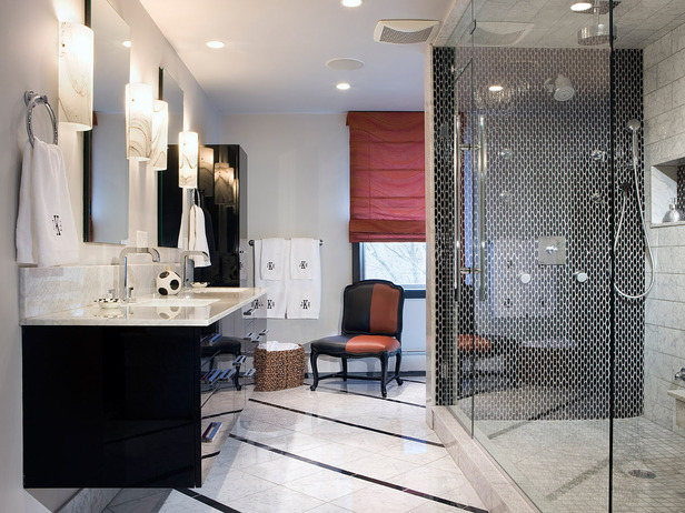 Phòng tắm sang trọng với tông màu trăn-den - Trắng & Đen - Trang trí - Ý tưởng - Nội thất - Thiết kế đẹp - Phòng tắm