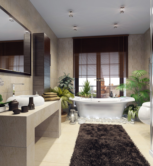 แบบห้องน้ำที่แต่งสวยสดชื่นด้วยต้นไม้ ในสไตล์รีสอร์ท - แต่งห้องน้ำ - แบบห้องน้ำสวย - ห้องน้ำสไตล์รีสอร์ท - ไอเดียแต่งห้องน้ำ - ห้องน้ำสวยสดชื่น