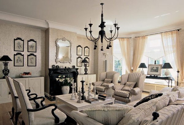 Phòng khách sang trọng mang phong cách Pháp - Thiết kế - Trang trí - Phòng khách