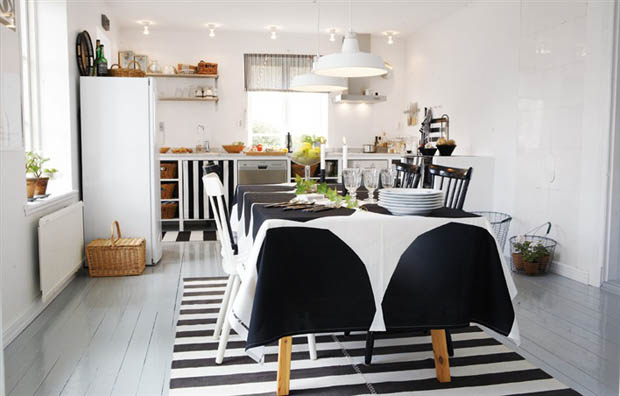 ตกแต่งห้องครัว ด้วยลวดลายขวางสีขาวดำ น่ารัก! น่ามอง! - ตกแต่งบ้าน - การออกแบบ - ห้องครัว - แบบห้องครัว - ห้องครัวลายขวาง - ห้องครัวสีขาวดำ