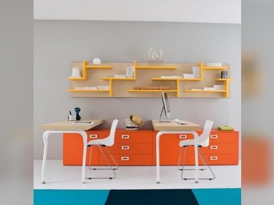 Colorful Minimalist Kids' Desk Design