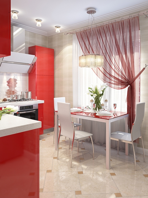 สวยแซ่บ!! ห้องครัวสไตล์โมเดิร์นสีแดงสุดจี๊ด...สวยล้ำสุด ๆ - ห้องครัว - แบบห้องครัวสีแดง - แต่งครัวสีแดงสุดจี๊ด - ครัวสไตล์โมเดิร์น - ครัวสีแดงสด