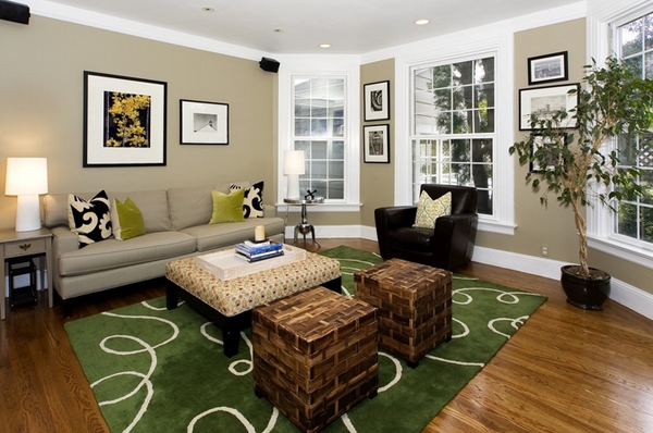 Sự phối hợp tuyệt vời giữa màu xám và xanh lá cho phòng khách - Ý tưởng - Trang trí - Nội thất - Phòng khách