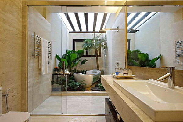 Thư giãn trong phòng tắm theo phong cách nhiệt đới