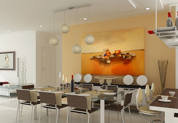 Phòng ăn hiện đại với gam màu vàng kem - Nội thất - Ý tưởng - Phòng ăn