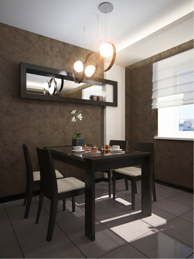 ห้องครัวสีน้ำตาล ออกแบบ 3D สวยมีมิติ ชัดเจน! - เฟอร์นิเจอร์ - ห้องทานอาหาร - ห้องครัว - แต่งครัว 3D - ห้องครัวสีน้ำตาล