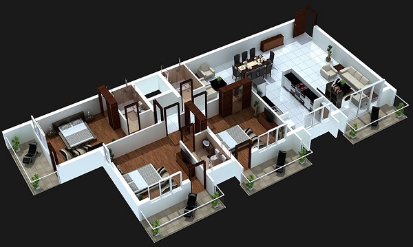แบบแปลนบ้าน 3 ห้องนอน - การออกแบบ - ออกแบบ