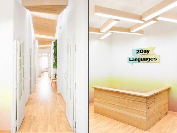 Không gian học tập bắt mắt ở trường học ngôn ngữ 2Day, Valencia – Tây Ban Nha - Nhà thiết kế - Masquespacio - Trường học - Thiết kế thương mại