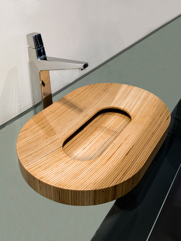 Phòng tắm tinh tế với bồn rửa mặt bằng gỗ - Bồn rửa mặt - Phòng tắm - Thiết kế