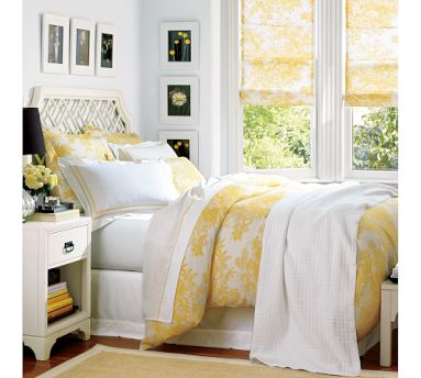 Matine Toile Duvet Cover & Sham - Marigold - Pottery Barn - Bed Linen