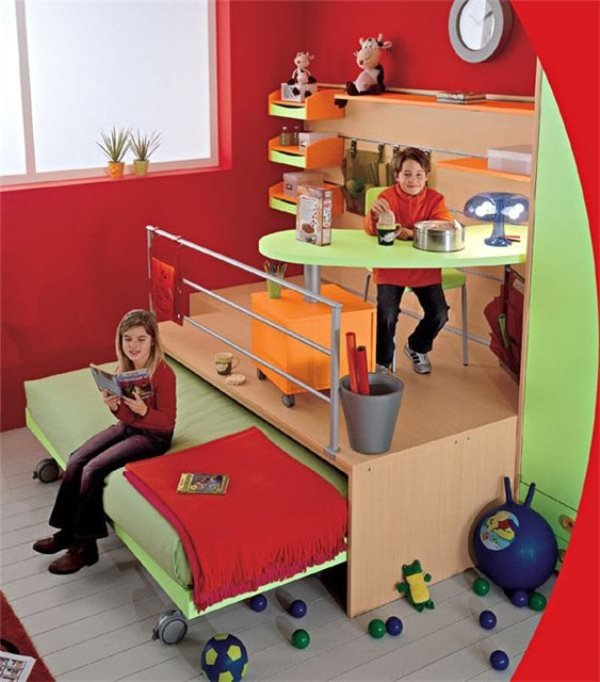 Thiết kế giường phụ trong phòng trẻ em