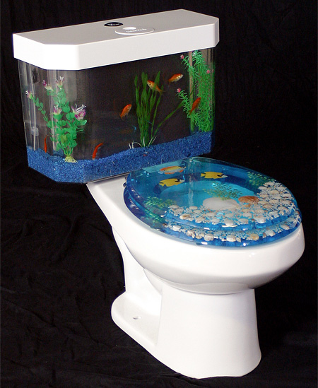 Thú vị với bồn vệ sinh có gắn hồ cá - Hồ cá - Bồn vệ sinh - AquaOne - Phòng tắm