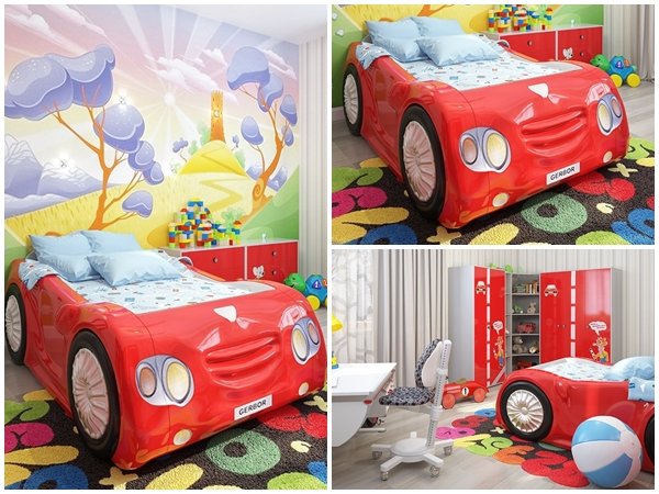 แต่งแต้มจินตนาการ "ห้องนอนเด็ก" กับเตียงนอนรถสีแดงสดใส สุดจี๊ด...!!