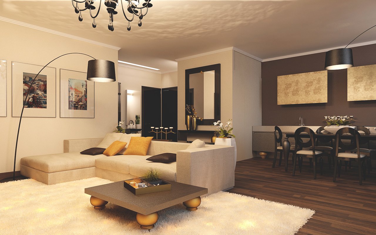 Grosu Art Studio thiết kế căn hộ sang trọng với gam màu vàng ánh kim