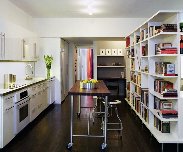 เพิ่มเสน่ห์ในห้องครัว โดยการเพิ่มชั้นหนังสือแบบเก๋ ๆ - ห้องครัว - ชั้นวางหนังสือ - การออกแบบ - การตกแต่ง