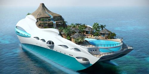 Yacht Island Design - Tropical Island Paradise