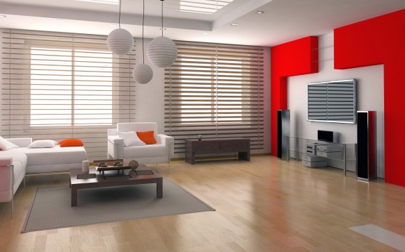 Living Rooms with Red and White for Christmas - Decoration
