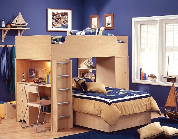 Phòng ngủ dành cho bé với giường tầng hiện đại