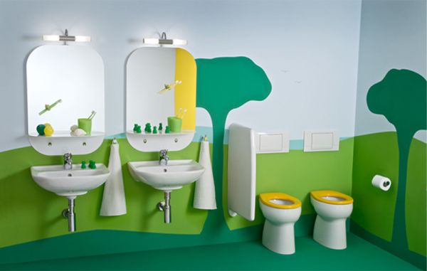 Phòng tắm đầy màu sắc dành cho trẻ - Thiết kế - Phòng trẻ em - Phòng tắm