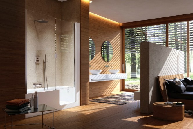 แต่งห้องน้ำด้วยลายไม้ สไตล์คนรักธรรมชาติ - แบบห้องน้ำ - ตกแต่งห้องน้ำ - ห้องน้ำลายไม้ - กระเบื้องลายไม้ - ห้องน้ำสวย - แบบห้องน้ำลายไม้