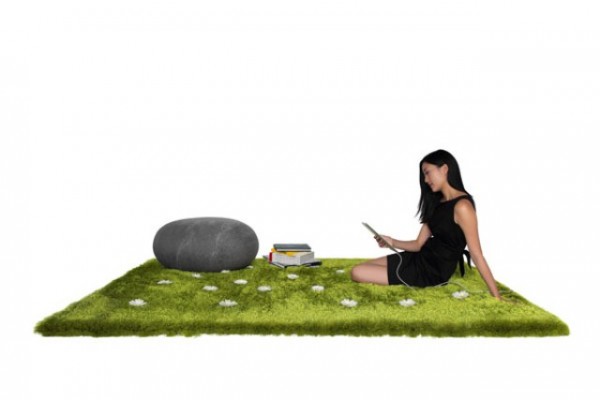 Không gian mát mắt với thảm Daisy Garden màu xanh lá - Thảm - Đồ trang trí - Trang trí