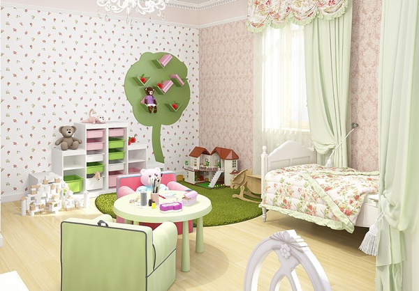 ห้องนอนเด็กผู้หญิงสีชมพู-เขียว ตกแต่งในธีมเจ้าหญิง น่ารักสุด ๆ - ห้องเด็ก - เฟอร์นิเจอร์ - ตกแต่ง - ห้องนอนเด็ก - ห้องเด็กผู้หญิง - แต่งห้องเด็กสีหวาน