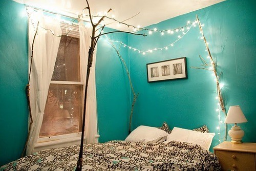 Romantic Bedroom With Christmas Lights - Decoration - Christmas Lights - Lightings - Bedroom - Ideas