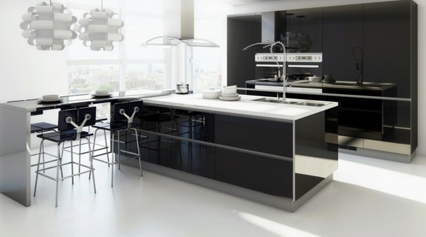 ห้องครัวสีดำสไตล์โมเดิร์น - ห้องครัว - ของแต่งบ้าน - ออกแบบ - ไอเดีย - ตกแต่งบ้าน - ไอเดียแต่งบ้าน - การออกแบบ - DIY - ไอเดียเก๋ - ห้องทานอาหาร