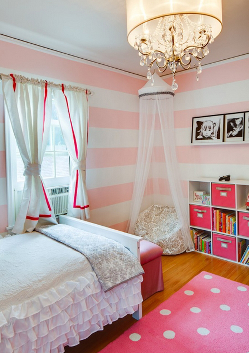 แบบห้องเด็กผู้หญิง แต่งธีมสีชมพูลายขวาง น่ารักได้อีก ! - ห้องนอนเด็ก - ห้องเด็กผู้หญิง - แต่งห้องสีชมพู - ห้องสีชมพูลายขวาง - แบบห้องเด็ก - ห้องเด็ก