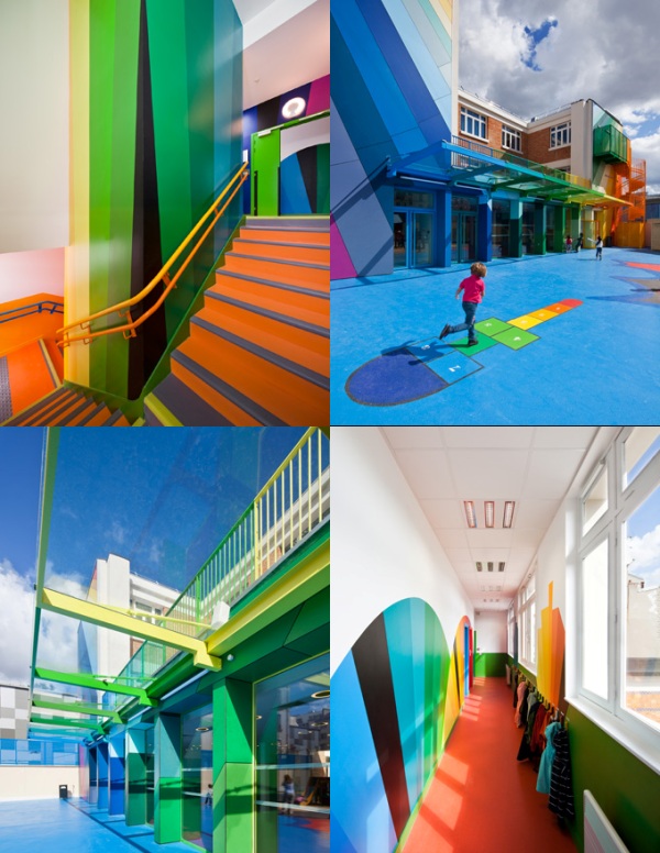 Ecole Maternelle Pajol - Ngôi Trường Cầu Vồng Ở Pháp - Trường học - Thiết kế đẹp - Kiến trúc