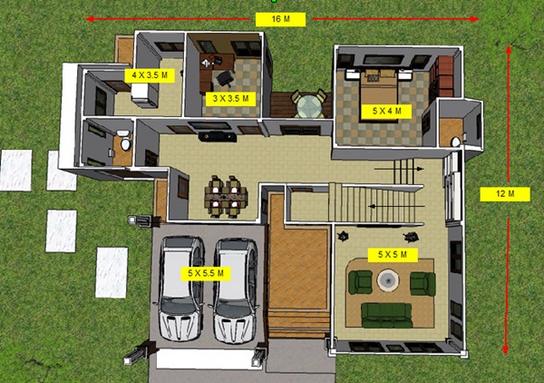 แบบบ้านชั้นครึ่ง ทรงไทยประยุกต์ เล่นระดับ เพื่อครอบครัวขนาดกลาง - แบบบ้าน - บ้านชั้นครึ่ง - แบบบ้านเล่นระดับ - แบบบ้าน 3 ห้องนอน - บ้านทรงไทยประยุกต์ - บ้านหลังคาทรงจั่ว