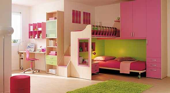 ห้องนอนเด็กหญิง สีชมพู