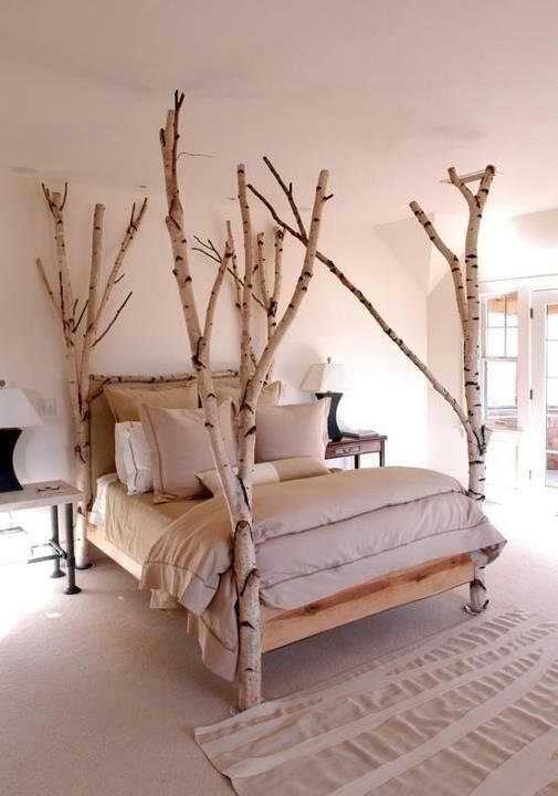 Giường ngủ làm bằng cây thật huyền ảo