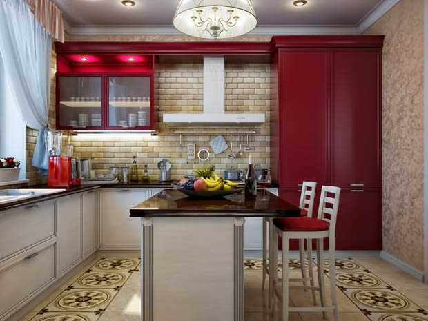 แบบห้องครัว สวยงาม สะอาดและโดดเด่นด้วยบิลท์อินโทนสีแดง - ห้องครัว - ตกแต่ง - การออกแบบ - ห้องครัวโทนแดง - ครัวสีแดง - แต่งด้วยบิลท์อิน