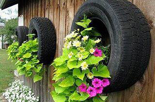 ไอเดียแจ่ม! จัดสวนดอกไม้ จากยางยางรถยนต์ - จัดสวนจากยางรถ - ยางรถยนต์เก่า - DIY - ปลูกต้นไม้ในยางรถ - สวนยางรถ - จัดสวนดอกไม้ - การจัดสวน