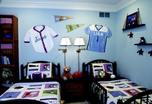 Phòng ngủ hiện đại màu xanh dương dành cho bé trai