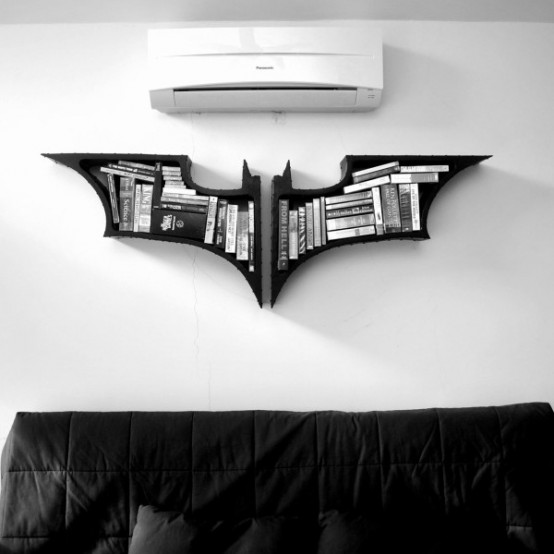 Lạ mắt với kệ sách treo tường hình Bat-man - Thiết kế - Nội thất - Ý tưởng - Trang trí - Kệ sách - Bat-man