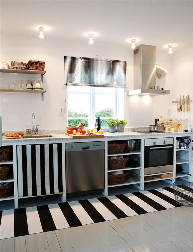 ตกแต่งห้องครัว ด้วยลวดลายขวางสีขาวดำ น่ารัก! น่ามอง! - ตกแต่งบ้าน - การออกแบบ - ห้องครัว - แบบห้องครัว - ห้องครัวลายขวาง - ห้องครัวสีขาวดำ