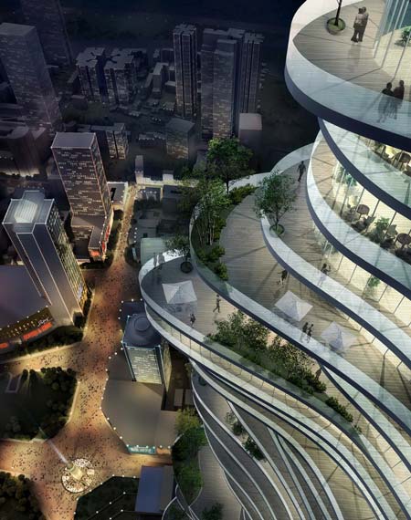 Unusual Sky Scraper with Gardens, China - Design