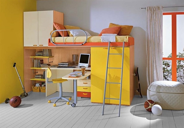 Thiết kế giường có bàn làm việc bên dưới phù hợp ở tầng lửng - Thiết kế - Nội thất - Giường - Bàn
