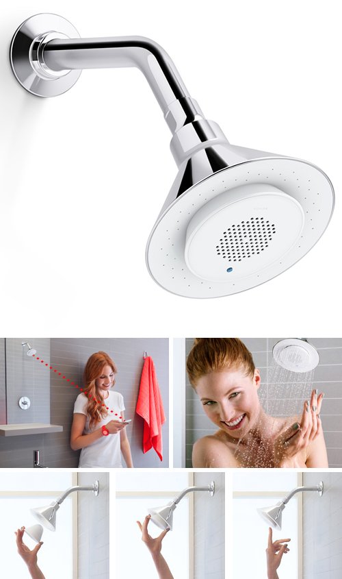 Musical Shower HighTech Bluetooth Showerhead with Removable Speakers