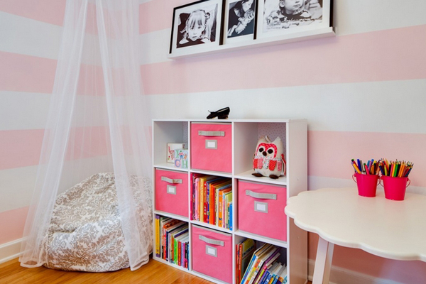 แบบห้องเด็กผู้หญิง แต่งธีมสีชมพูลายขวาง น่ารักได้อีก ! - ห้องนอนเด็ก - ห้องเด็กผู้หญิง - แต่งห้องสีชมพู - ห้องสีชมพูลายขวาง - แบบห้องเด็ก - ห้องเด็ก